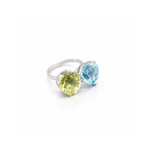 Lemon Quartz and Blue Topaz Toiet Moi Ring -  SR014