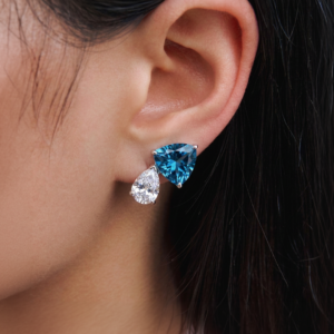 White Topaz & Blue Topaz Sterling Silver Earrings – SES015