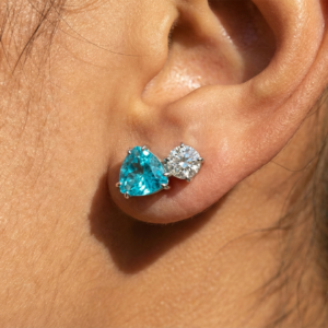 Swiss Blue Topaz & White Topaz Sterling Silver Earrings – SES014