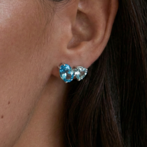 White Topaz & Blue Topaz Sterling Silver Earrings – SES015