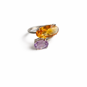 Citrine & Amethyst Sterling Silver Ring – SR024