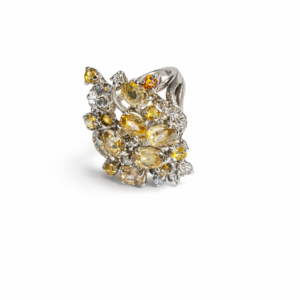 Citrine & Cubic Zirconia Sterling Silver Ring – SR028