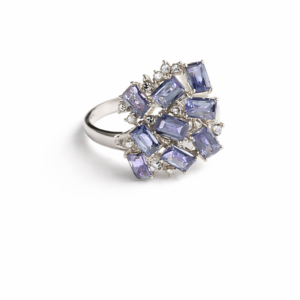 Iolite & White Topaz Sterling Silver Ring – SR030