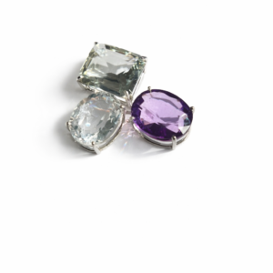 Green Amethyst, White Quartz & Amethyst Sterling Silver Pendant – SPE042