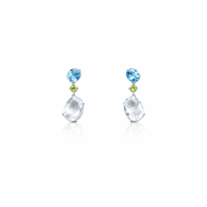 Blue Topaz Double-Stone Sterling Silver Earrings – SES001