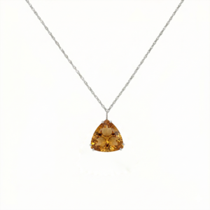 Citrine Trilliant Silver pendant