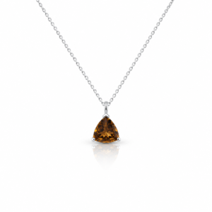 Honey Quartz Trilliant Silver pendant