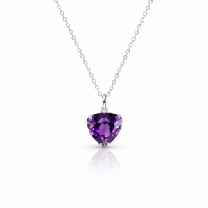 Amethyst Trilliant Silver pendant