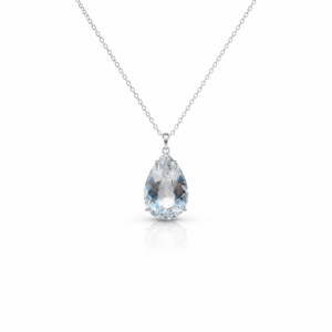 White Quartz pear Silver pendant