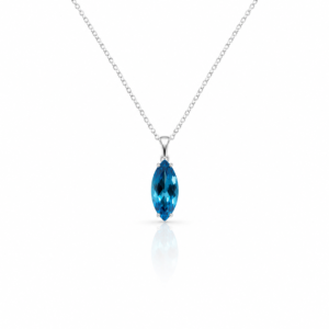 Blue Topaz marquise Silver pendant