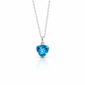 Blue Topaz Trilliant Silver pendant