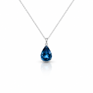 Blue Topaz pear Silver pendant