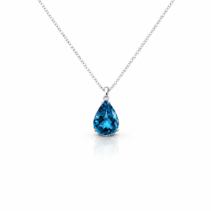 Blue Topaz pear Silver pendant