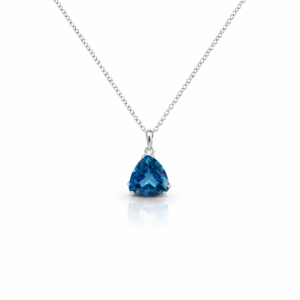 Blue topaz Trilliant Silver pendant