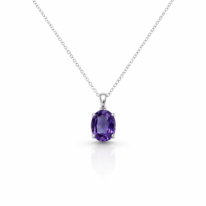 Amethyst Oval Silver pendant