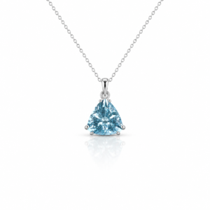 Blue Topaz Trilliant Silver pendant