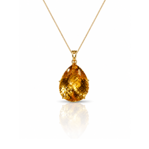 Citrine-pear Silver pendant