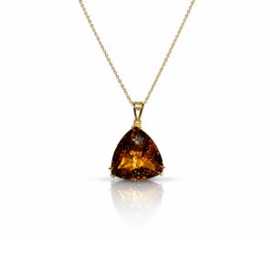 Citrine-trilliant Silver pendant