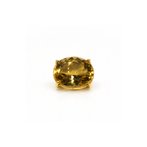 Citrine oval  | Silver pendant (gold plated)