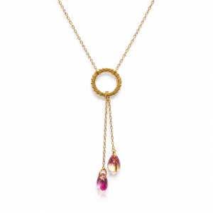 Quartz & CZ | Silver pendant (Gold Plated)