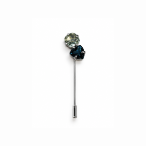 London Blue Topaz Trilliant & Green Amethyst Cushion | Silver Tie pin