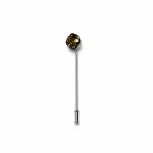 Olive Quartz Cushion  | Silver Tie pin