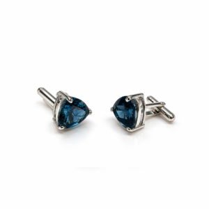 London Blue Topaz Trilliant | Silver Cufflink