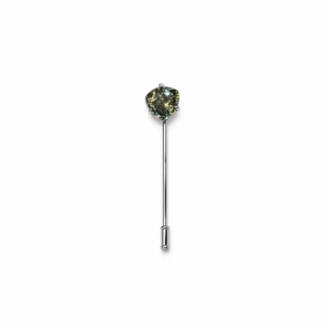 Green Amethyst Trilliant  | Silver Tie pin